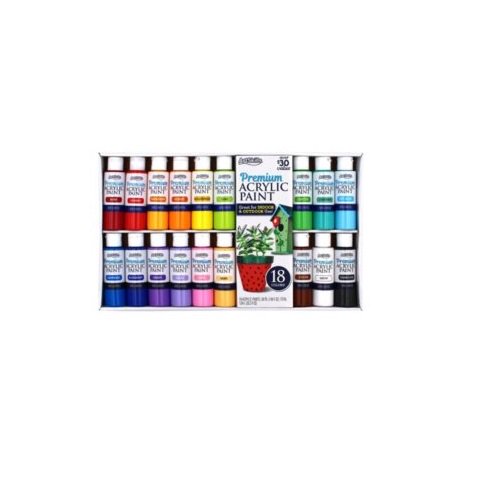  ArtSkills Acrylic Paint Set for Adults & Kids, Craft Paints for  Artists & Beginners, Painting Supplies Kit for Canvas, Glass, Clay, Wood  Arts, 18-ct : Arts, Crafts & Sewing